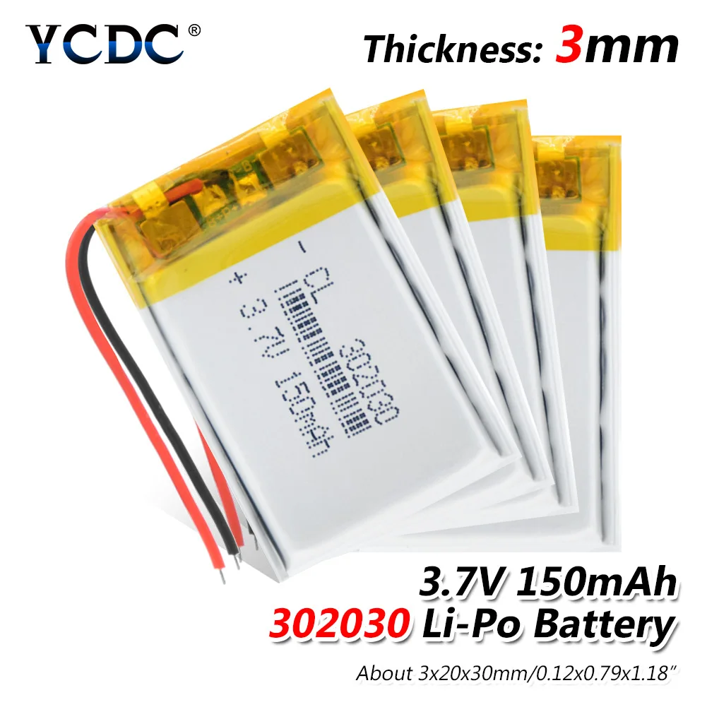 3 7 V 150mAh 302030 032030 аккумуляторная батарея для MP3 MP4 Мобильный bluetooth игрушка GPS чтение