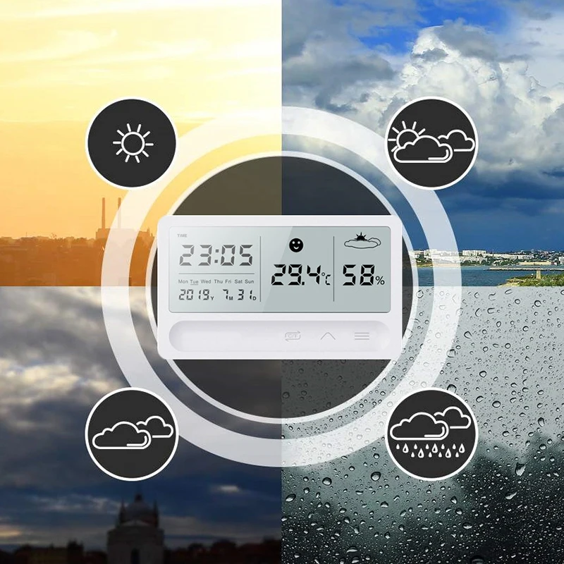 

Digital Hygrometer Thermometer Indoor Room Outdoor Temperature Humidity Meter LCD Stand netic Backing Sensor Monitor with Hum