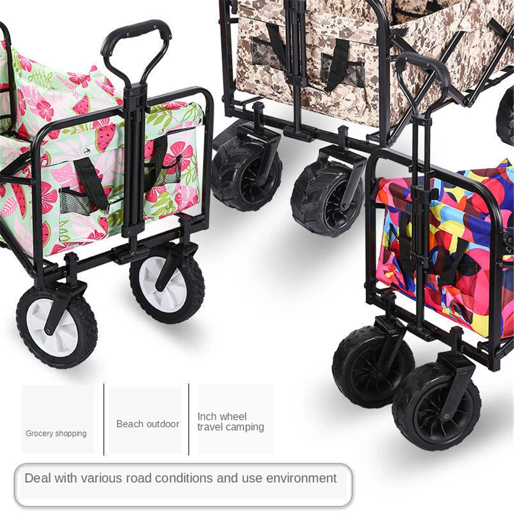 

B-LIFE Foldable Baby Stroller Shopping Cart Sports Collapsible Outdoor Utility Wagon with Folding Table and Drink Holders