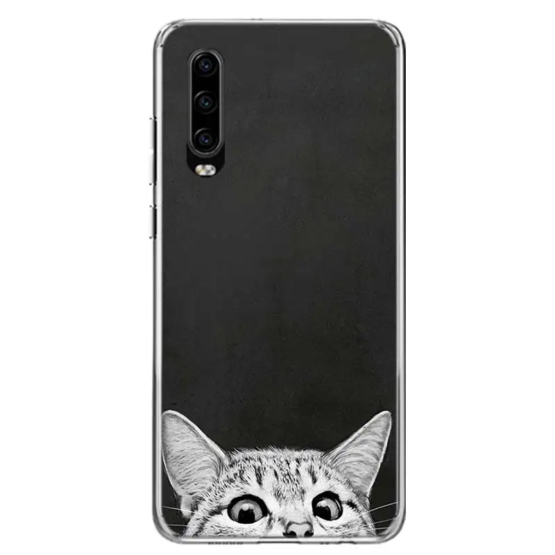 space moon cute cats phone case for huawei p30 p20 p40 p50 mate 40 30 20 10 pro p10 lite customized gift coque cover capa free global shipping