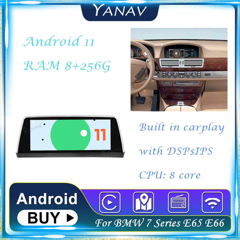 

Автомагнитола 256 ГГц, Android 11, GPS-навигация для BMW серий 7, E65, E66, стереоприемник, встроенный Автомобильный мультимедийный плеер, головное устрой...