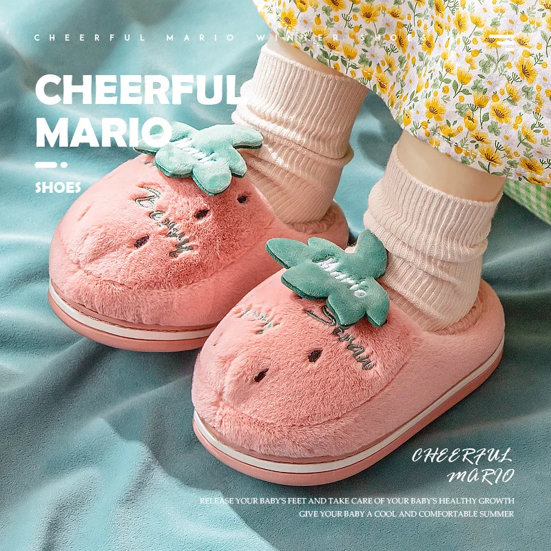 

New Kids Shoes for Girl Winter Baby Slippers House Toddler Girl Home Toddler Pineapple Boys Christmas Autumn Cotton Fluffy Women