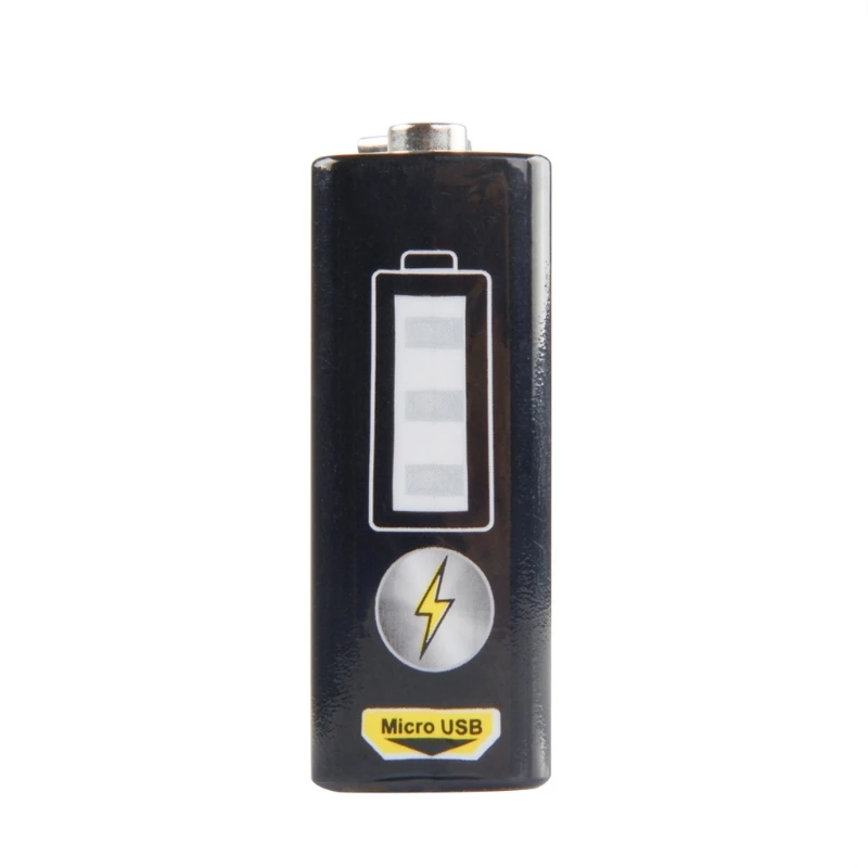 1Pc 9V 550mAh Rechargeable Lithium Battery USB Charge For Multimeter Microphone