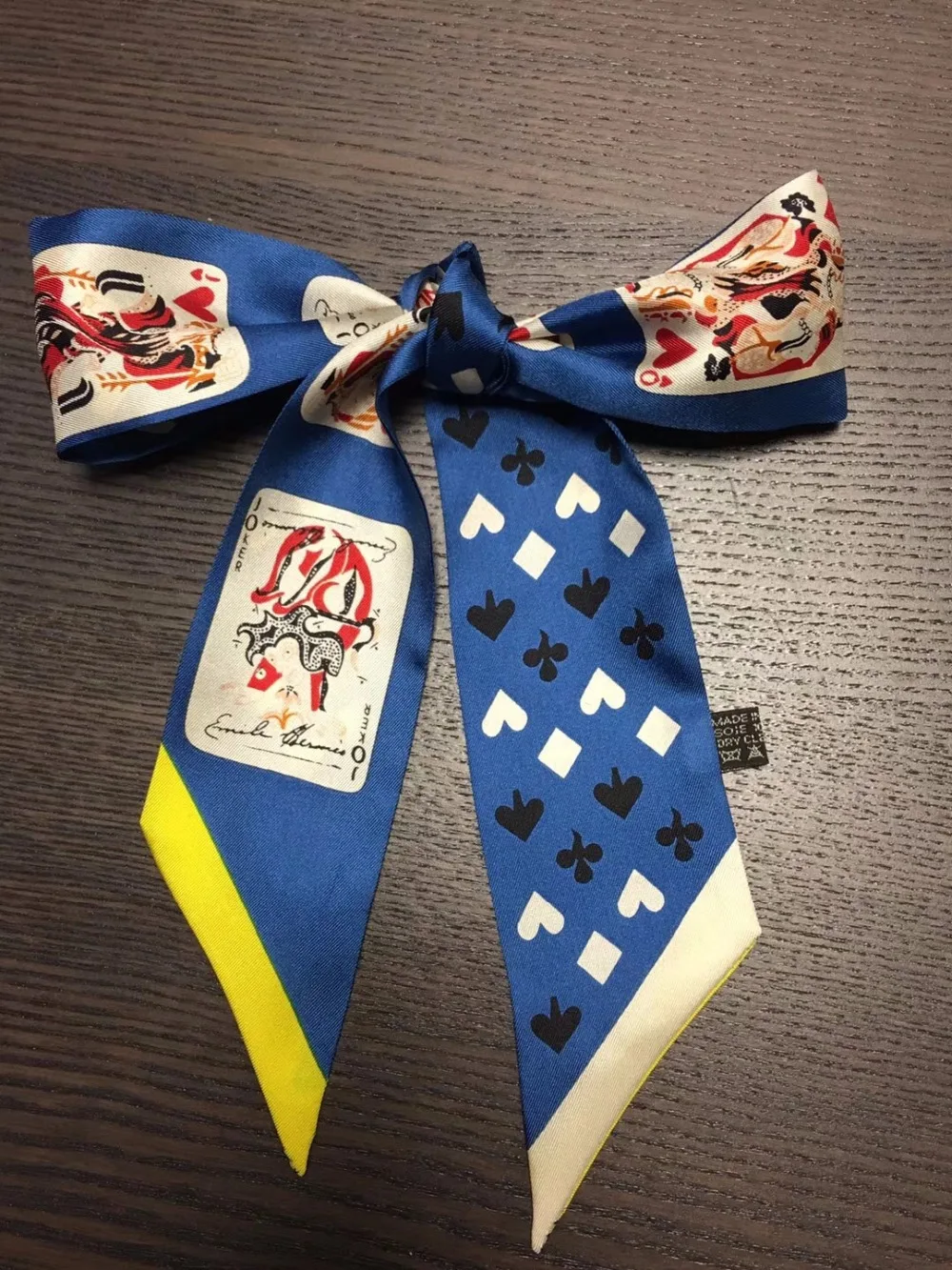 

Узкий шарф с принтом игральных карт, Женский чокер из натурального шелка, повязка на голову, повязка на голову, ленточные шарфы, оптовая продажа, Прямая поставка KZSBD114