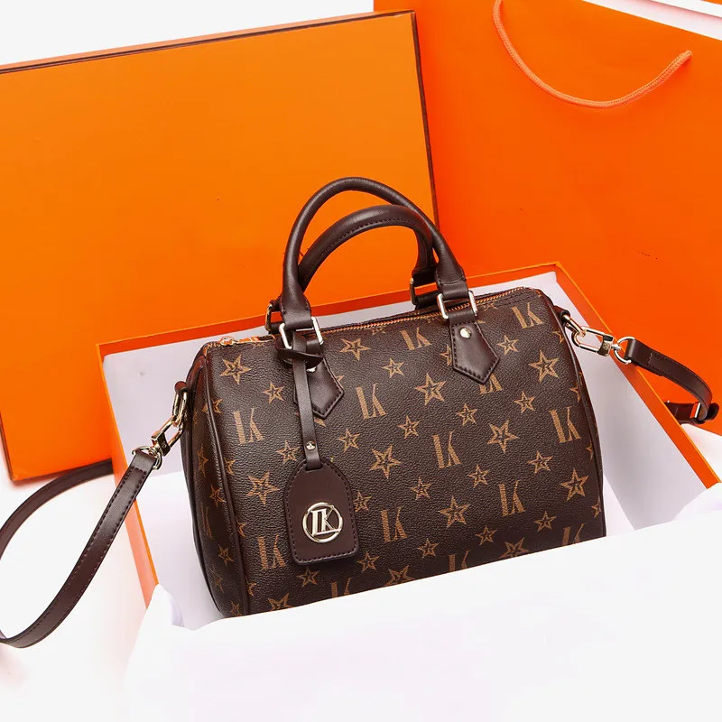 

Новинка 2021, модная кожаная вместительная сумка-подушка, женская сумка-мессенджер на плечо Boston, роскошные сумки, женские сумки, дизайнерская ...