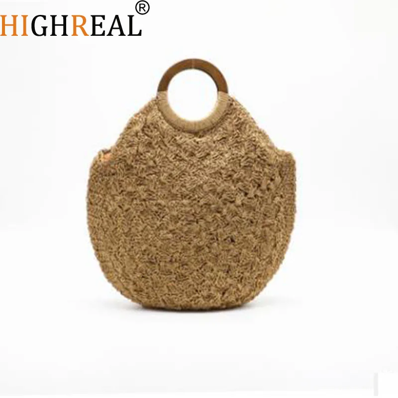 Пляжная плетеная бамбуковая сумка ручной работы 2020 сумочки с деревянными