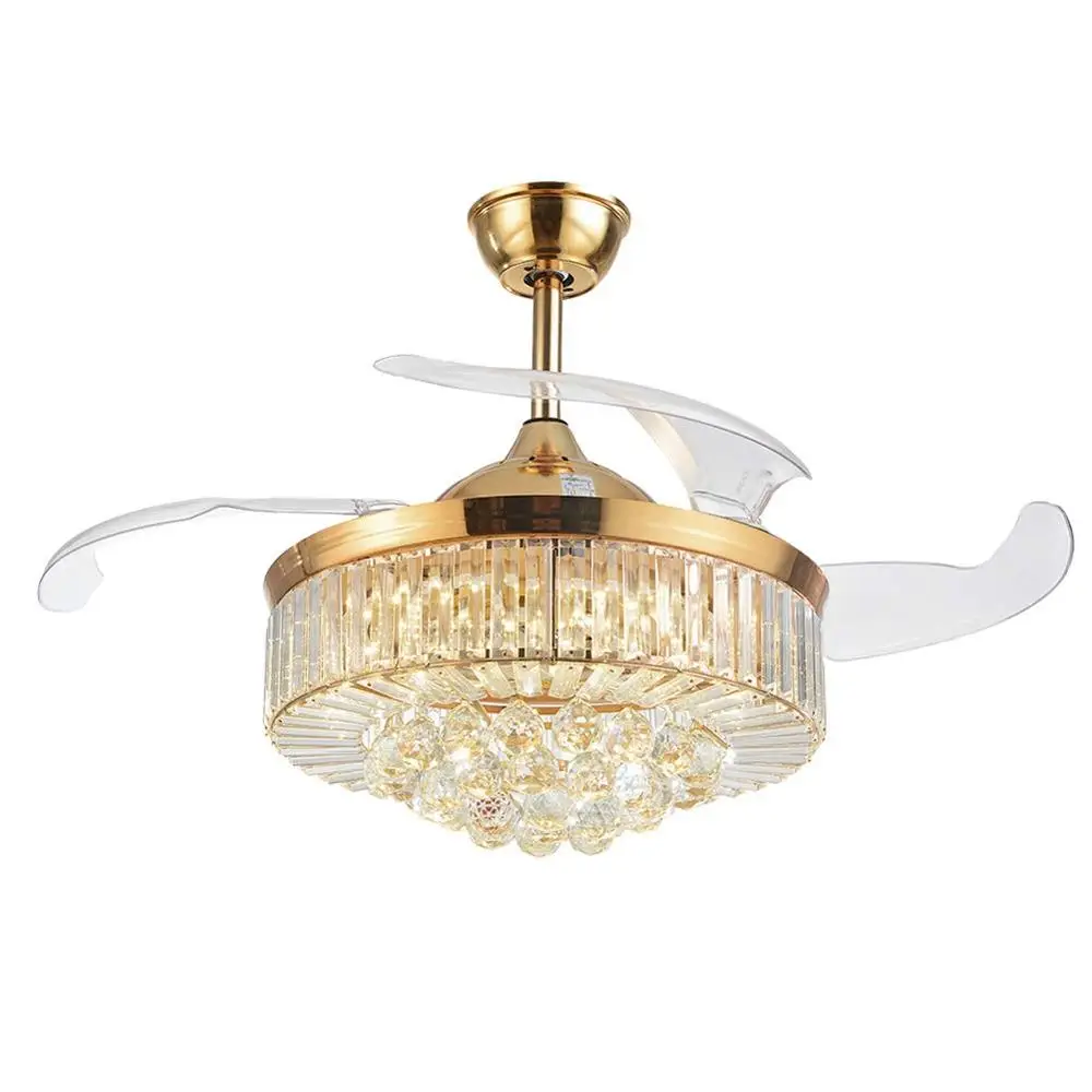 42 ''Современный хрустальный потолочный вентилятор с светильник роскошная