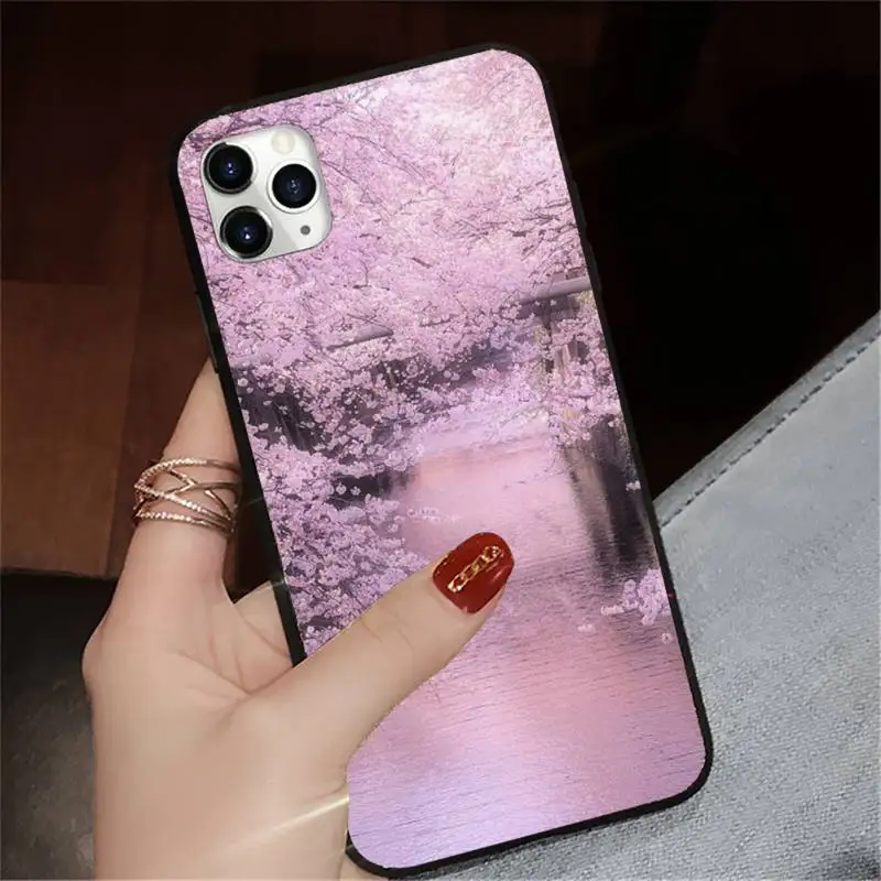 

Cherry blossoms pink Phone Case for iPhone 11 12 pro XS MAX 8 7 6 6S Plus X 5S SE 2020 XR