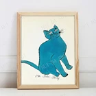 Художественная печать One Blue Pussy - Andy Warhol, Художественная печать с животными, рисунок в стиле поп-арт, Художественная печать, современное искусство, художественный плакат с котом