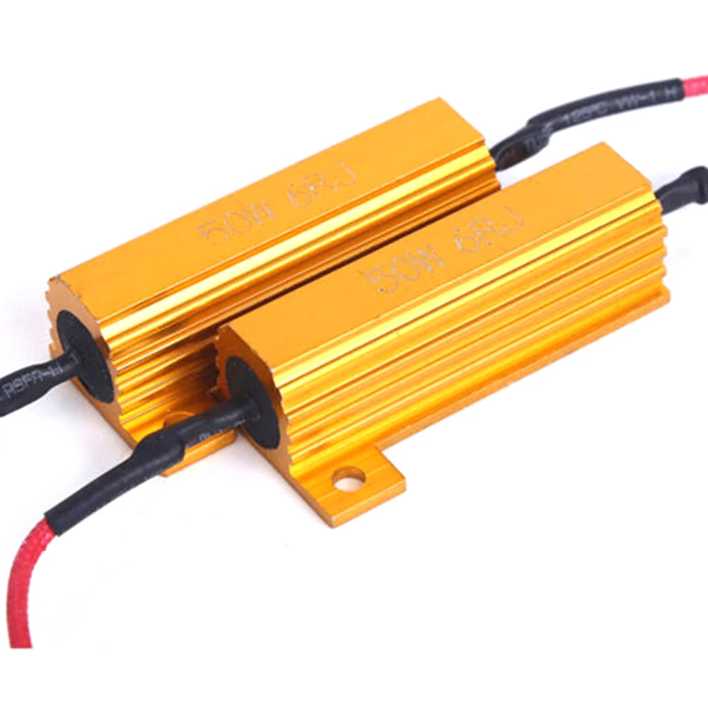 

4pcs 50W 6 Ohm Load Resistor Fix LED Bulb Error Fast Hyper Flash Turn Signal Blinker LED Load Resistance Indicator Light
