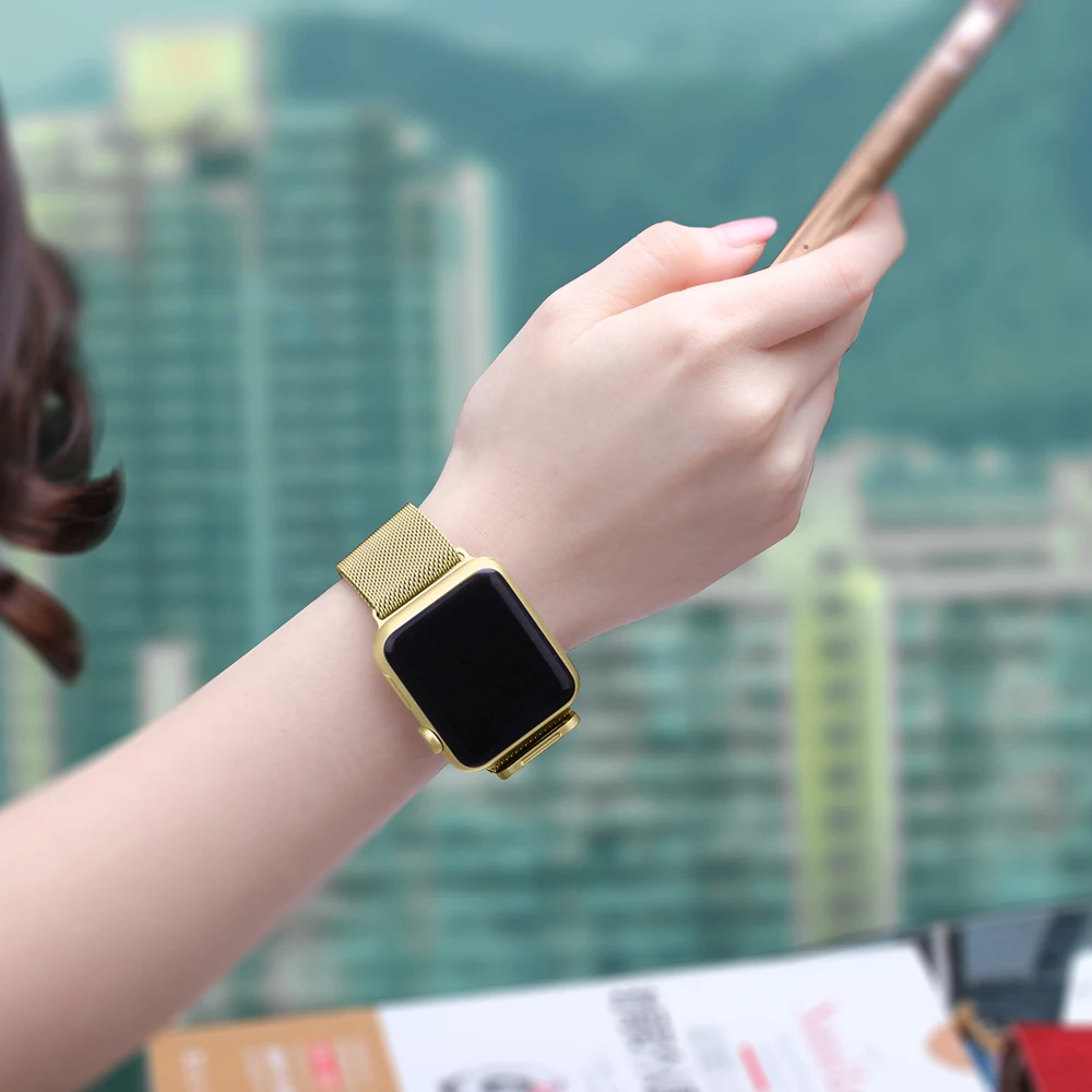 Milane петля браслет из нержавеющей стали ремешок для Apple Watch series 3 2 1 38 мм 42 мм браслет ремешок для i watch series 5 4 40 мм 44 мм