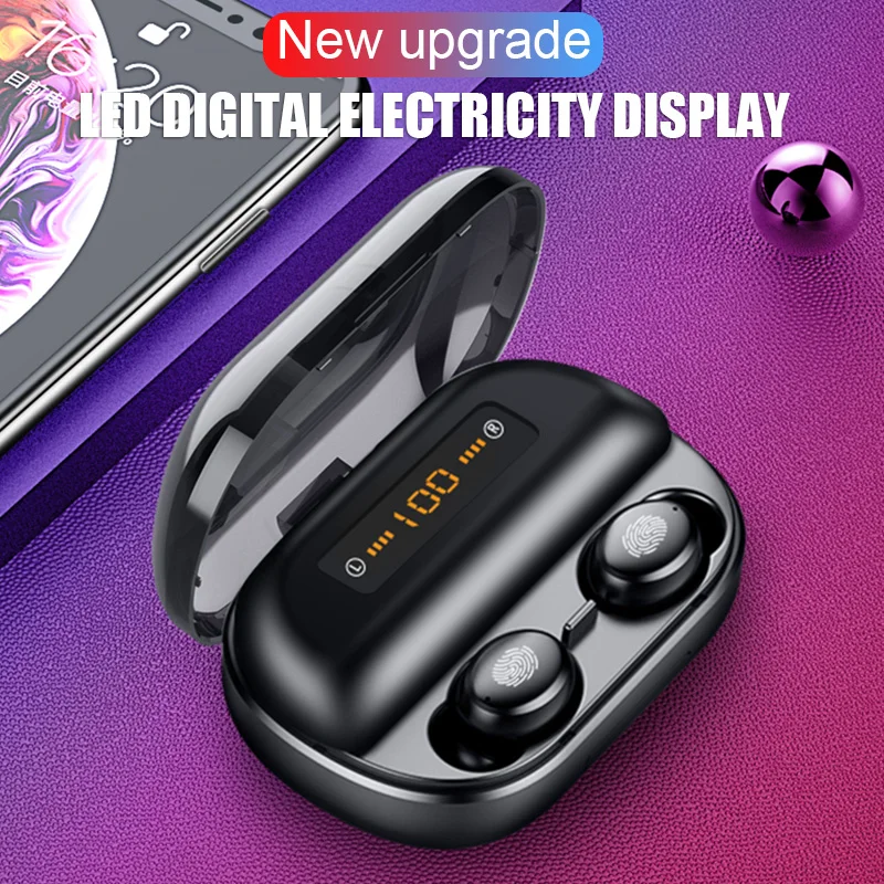 V11 TWS Bluetooth наушники 4000 мАч светодиодный дисплей беспроводной V5.0 9D стерео