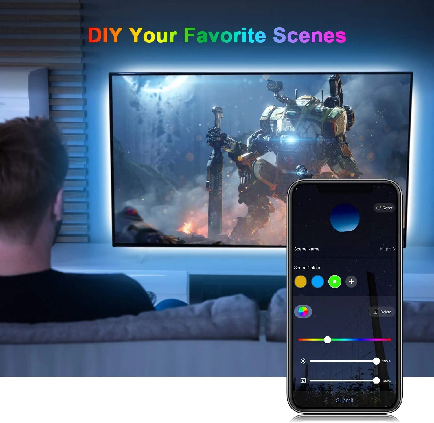 Светодиодная лента с Wi Fi 20 м RGB яркость 5050 Водонепроницаемая Гибкая Музыкальная