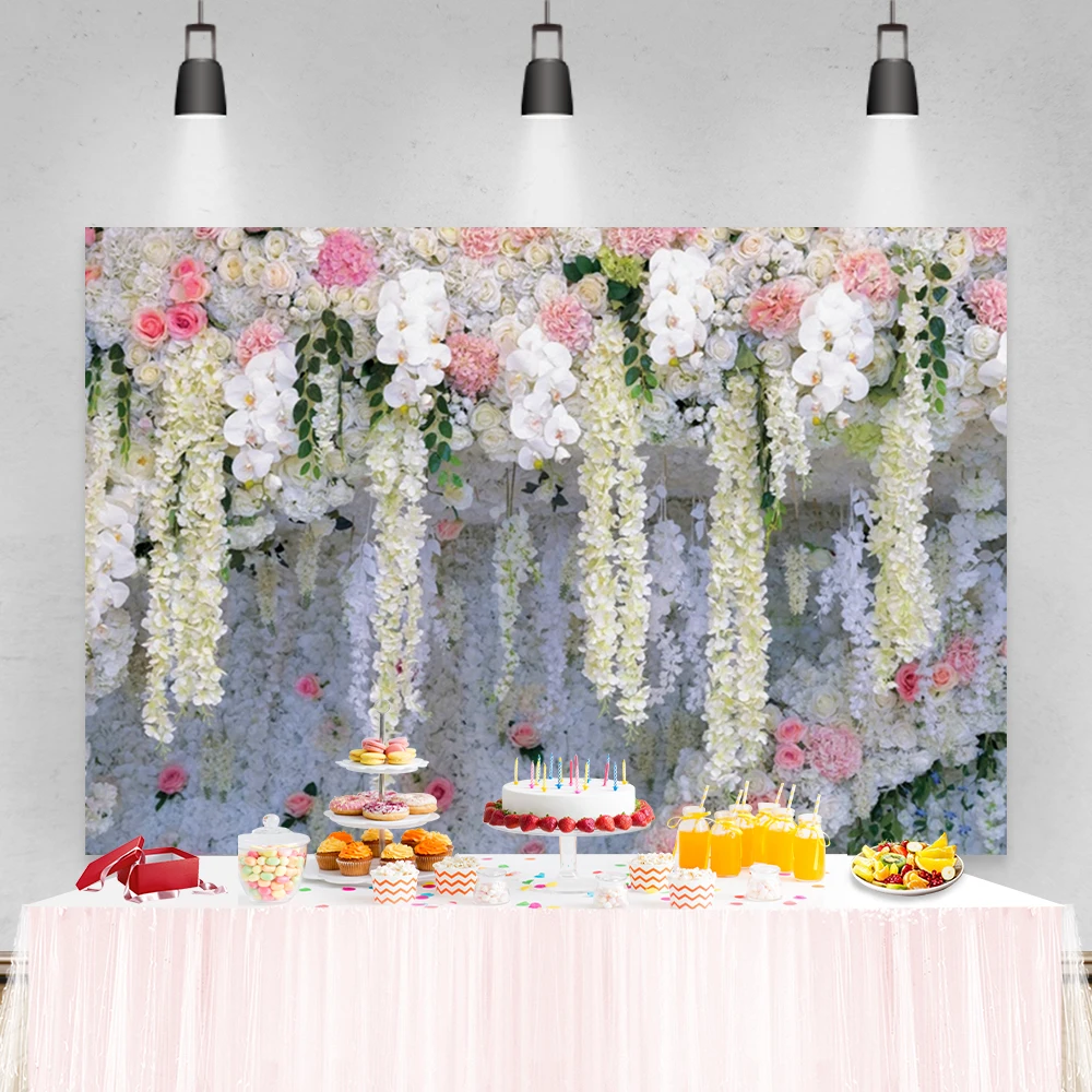 

Фон для фотосъемки детей Laeacco, с цветущей розой, для свадебной стены, реквизит для фотостудии