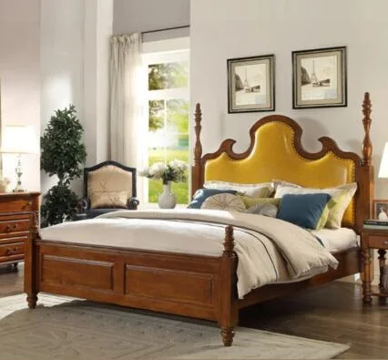 Классический стиль мебель для спальни набор постельного белья деревянный