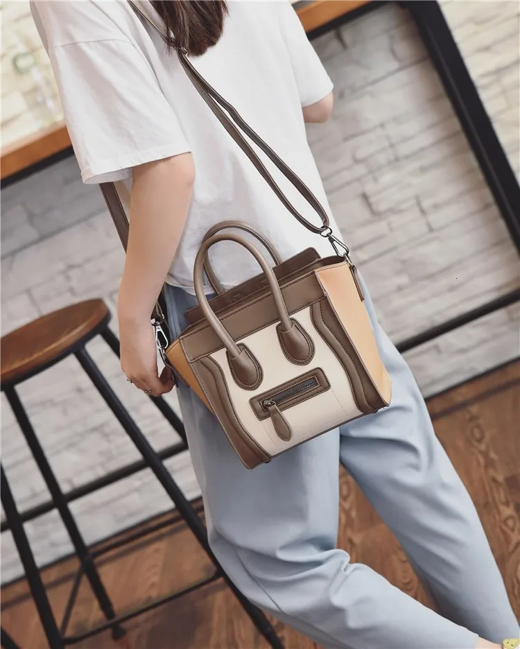 Bolsos Mujer, трапециевидная смайликовая сумка, роскошная Брендовая женская сумка из искусственной кожи, сумка через плечо от известного дизайнера, сумки через плечо