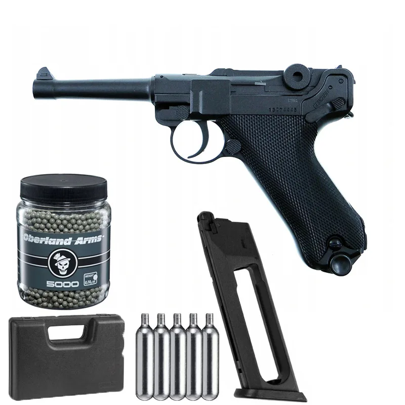 

WIND GUN LEGENDS LUGER P08 +ASG Oberland BB Ball 6 Mm 5000 Pcs+5*CO2 Bullets Lead Pellets Home Deco Metal Wall Sign Mural