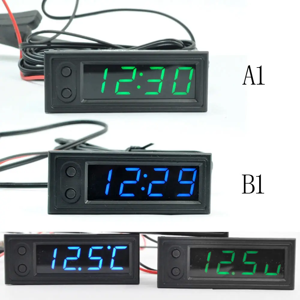 Цифровые светодиодные часы сделай сам время + термометр Вольтметр для автомобиля