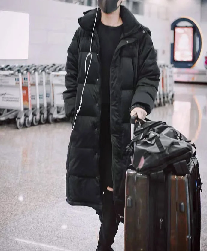 Зимняя одежда для пары пальто и куртка на утином пуху с капюшоном Длинная парка