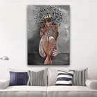 Черная Королева настенное искусство афроамериканская стена Черная Королева украшение женщина Любовь Музыка постер Современная Картина на холсте