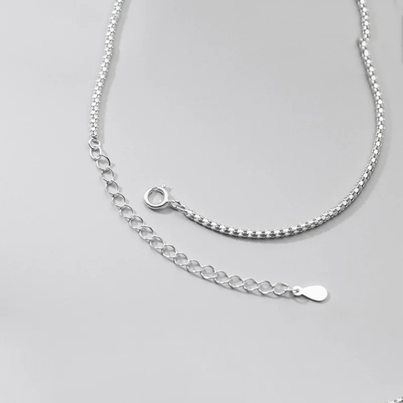 

WANTME 925 Sterling Silver High Quality Minimalist Punk Shiny Circle Chain Bracelet for Women Charms Goth Jewelry Birthday Gift