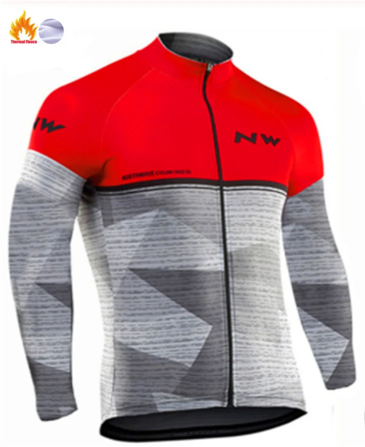 NW зимняя велосипедная Джерси Pro Team Ropa Ciclismo Hombre флисовый комплект для велоспорта MTB Одежда для велоспорта Northwave комплект для велоспорта с нагрудником и штанами - Цвет: Winter Jersey