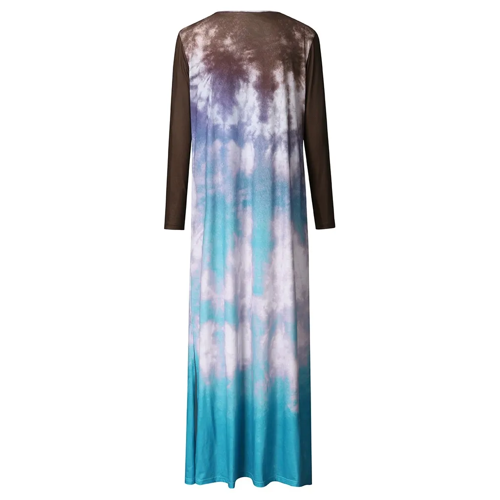 Женское платье макси с длинным рукавом CHAMSGEND повседневное Свободное длинное