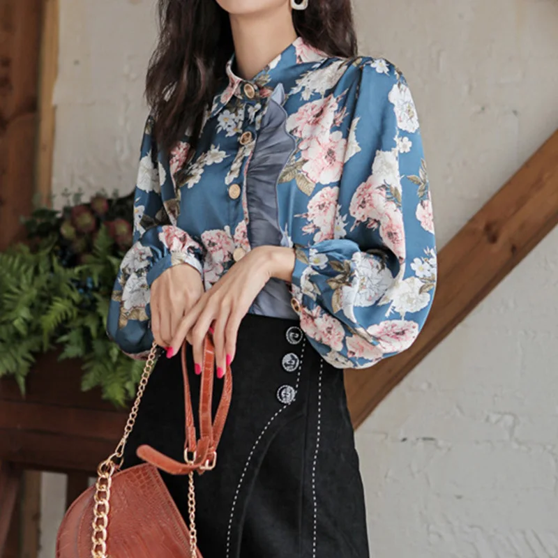 Сезон: весна-лето Новая мода в винтажном стиле с цветочным принтом Футболки