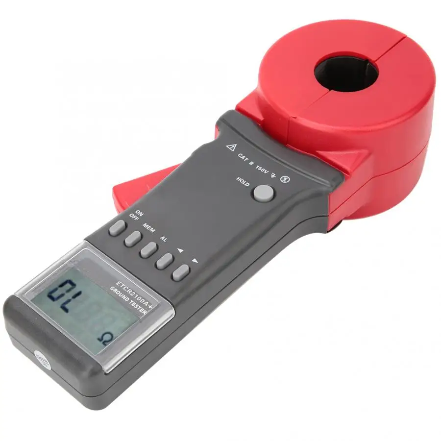 ETCR2100A + цифровой зажим на сопротивление заземления метр тестер с круглым носком