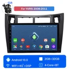 Автомагнитола на Android 10, стерео, головное устройство, плеер, FM, Wi-Fi, BT, для Toyota Yaris 2008, 2009, 2010, 2011, GPS-навигация, универсальная машина