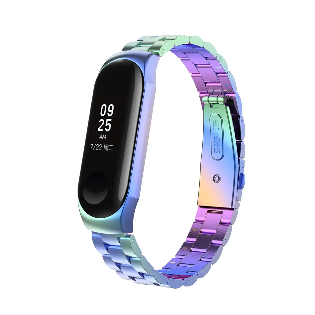 Ремешок Ouhaobin для Xiaomi Mi Band 3 браслет из нержавеющей стали металлический аксессуары