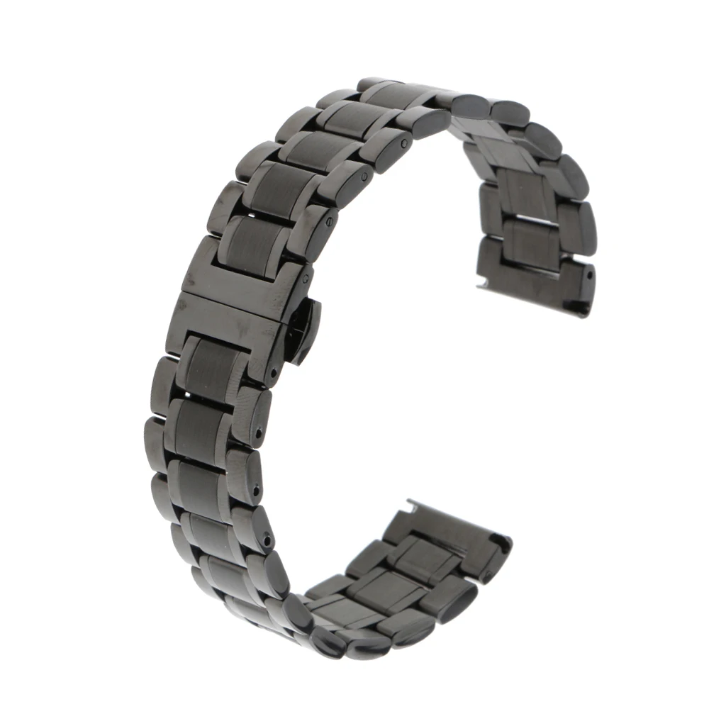

Solid Stainless Steel Business Replacement Bracelet Strap For Men Women's Watch