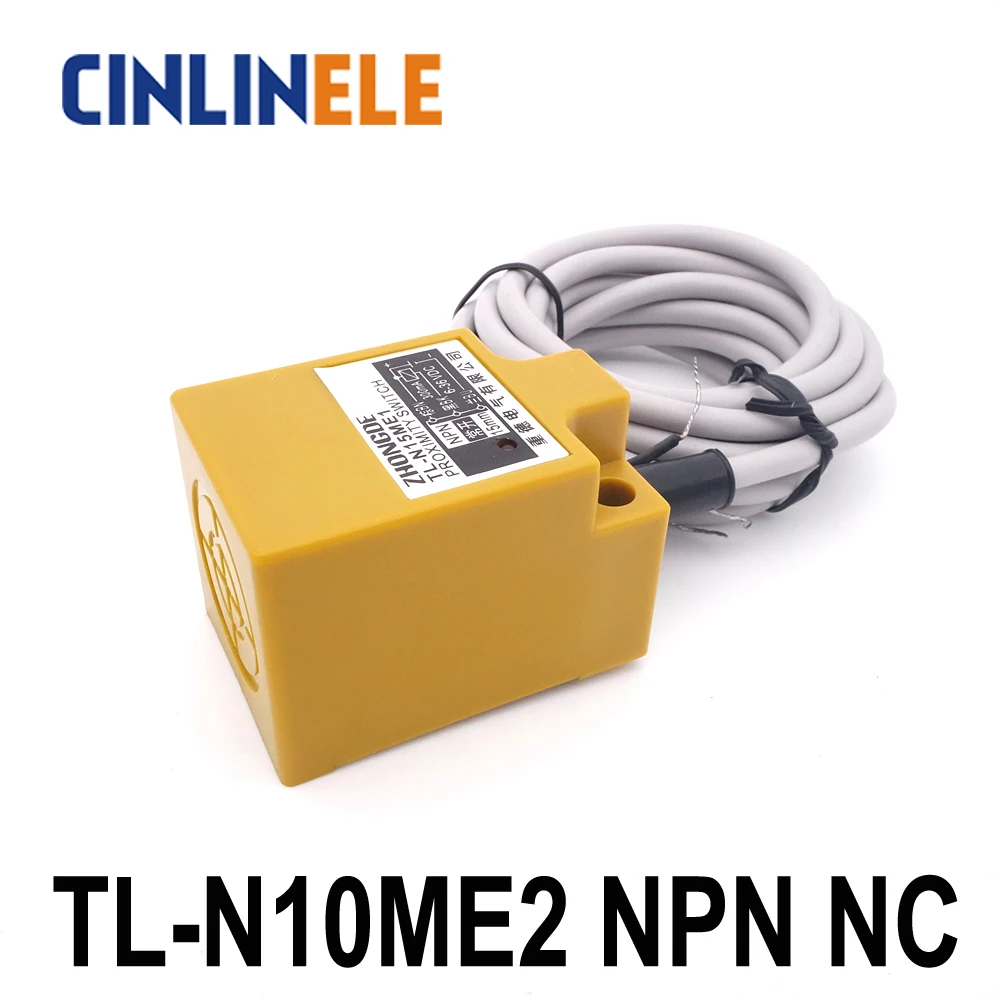 

TL-N10ME2 10mm sensing DC NPN NC Cube shell inductive Screen shield metal proximity switch TL-N10M proximity sensor 18*18*36
