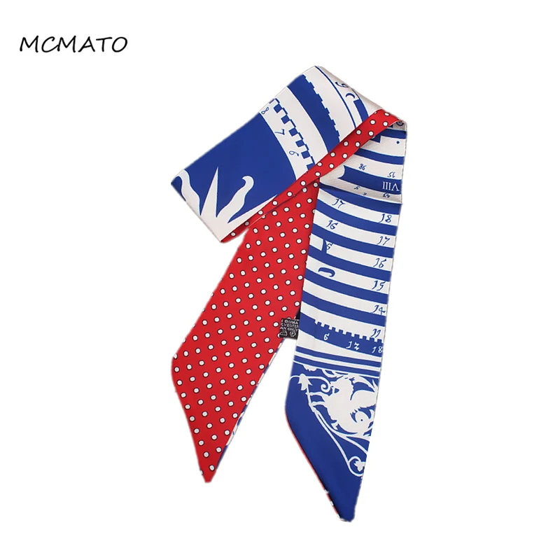 Женский шелковый шарф Twilly в богемном стиле 88 см * 5 маленькая Длинная лента 2020