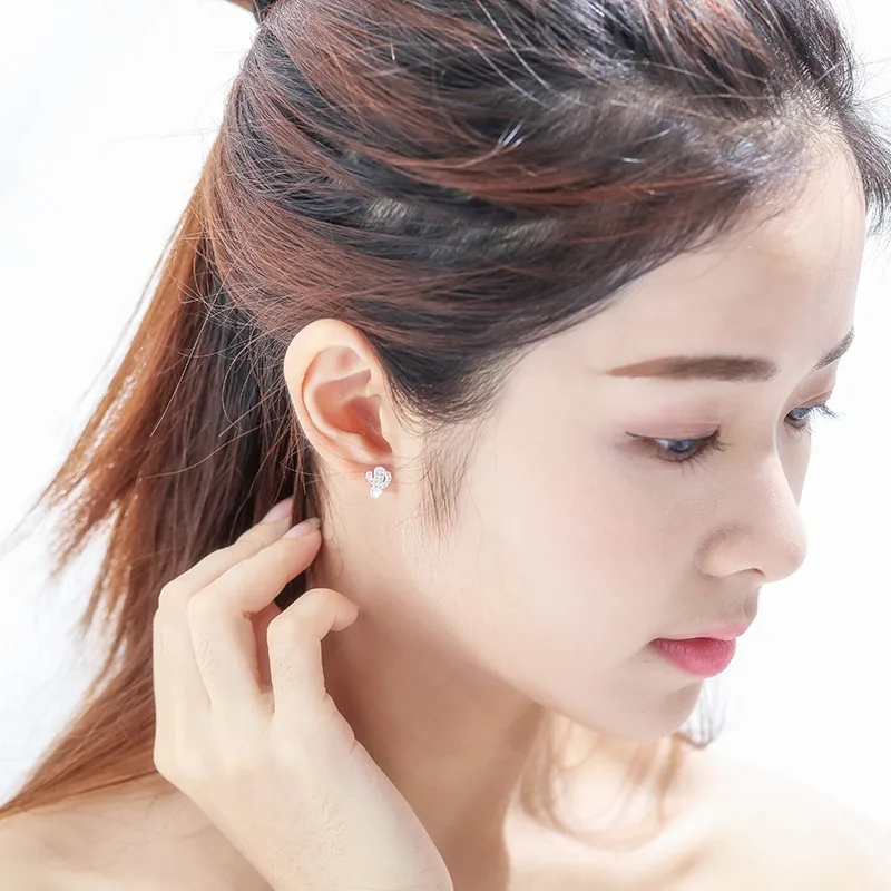 Женские серьги кактус из сплава 925 пробы роскошные брендовые свадебные украшения