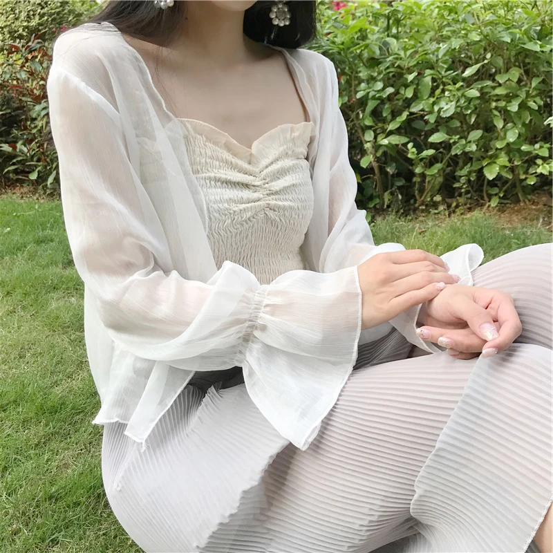 Женское шифоновое болеро с длинным рукавом абрикосовый белый черный | Свадьбы и