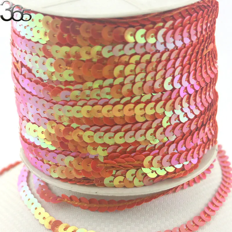 Бесплатная доставка 6 мм Монета оранжевый красный подключение блесток полосы