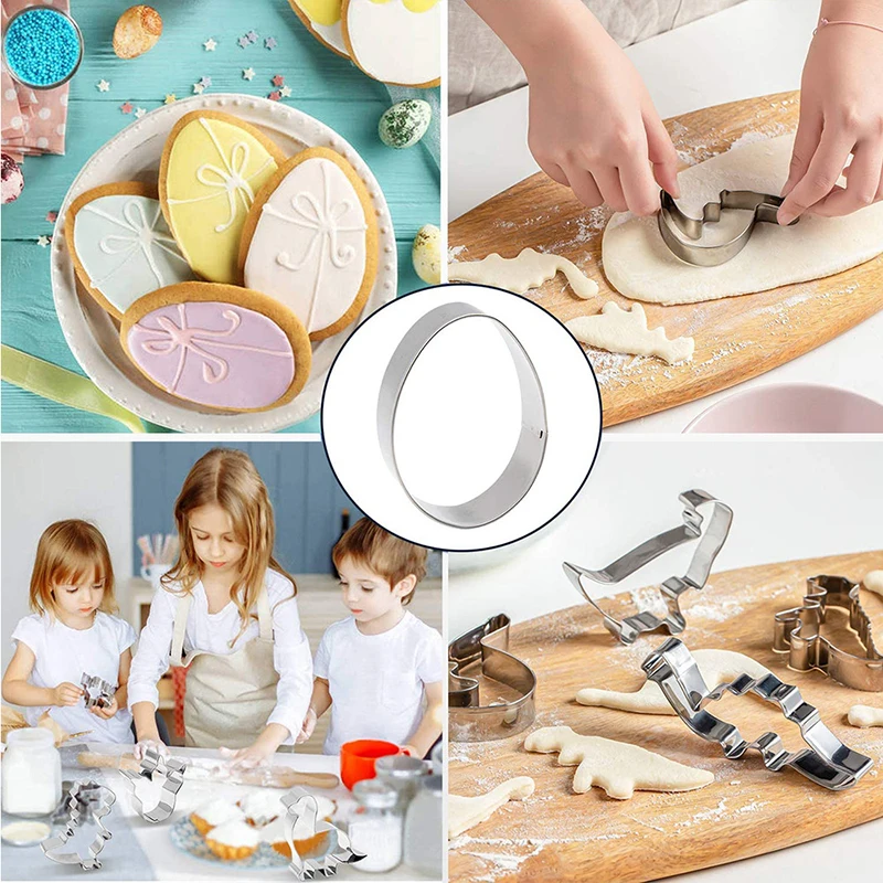 7Pcs Dinosaur Stainless Steel Cookie Cutters Cute Dino Biscuit Candy Food Molds Kids Birthday Decoration Baby Party Supplies |