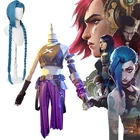 Jinx Костюм Аниме Косплей Костюм персонаж игры Панк Стандартный карнавальный костюм на Хэллоуин