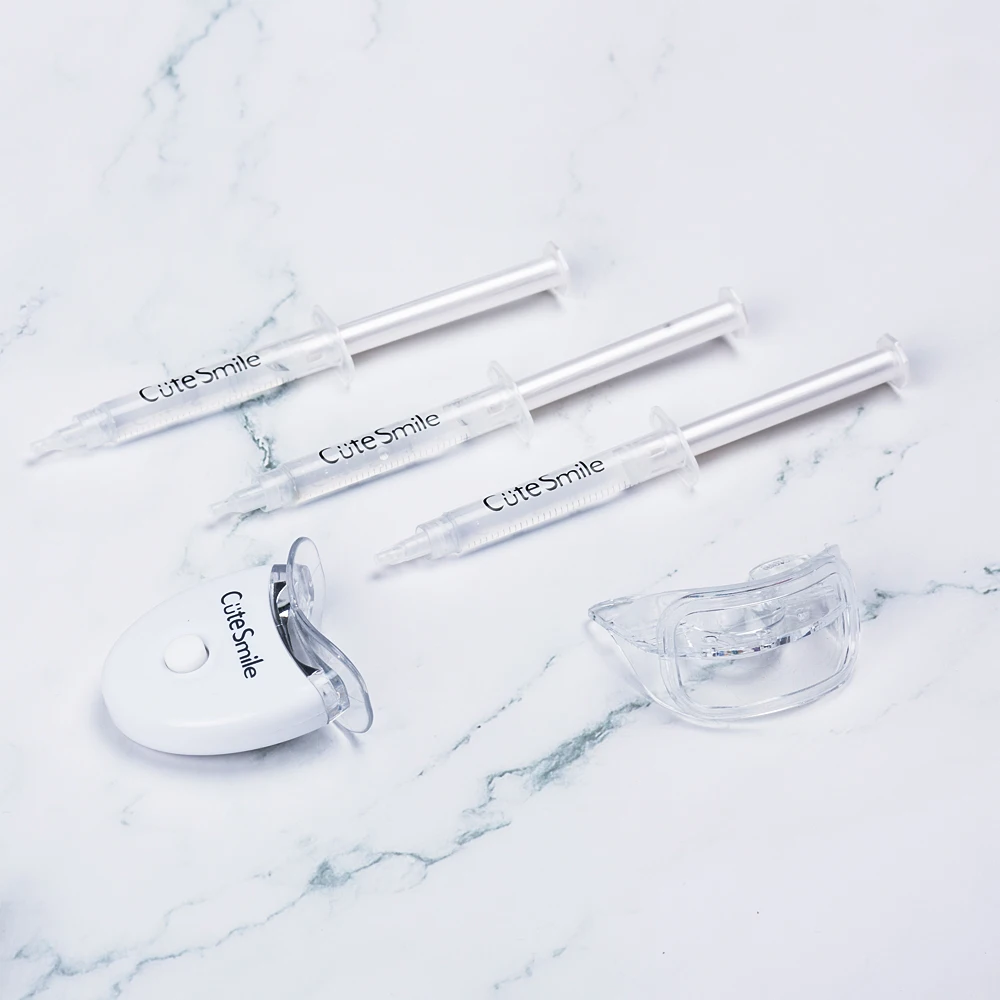

Cute smile Teeth Whitening Dental Kit With LED Light 44% Peroxide Polish Gel Oral Hygiene Tooth Whiteniner Remove Stains Good