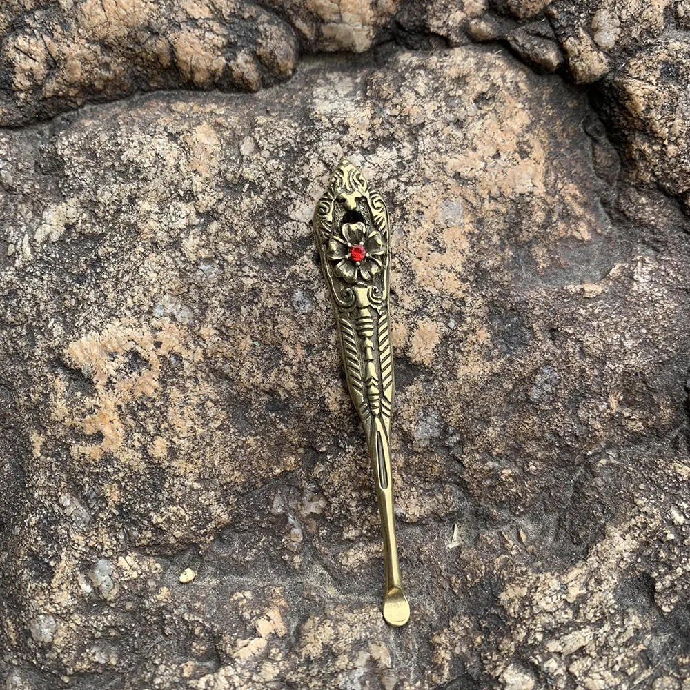 6 шт. Роскошная латунная металлическая ложка с рисунком Фараона снуд трубка