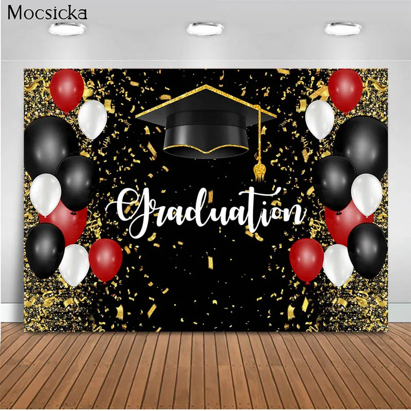 

Mocsicka Graduation Ceremony Background Bachelor Hat Balloon Decoration Style Child Portrait Photo Background Photography Banner