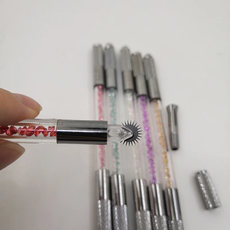

Roller Needle Tattoo Set 10pcs Roller Eyebrow Needle & 1Pcs Dual-end Tattoo Manual Pen Microblading Kit For 3D Embroidery Supply