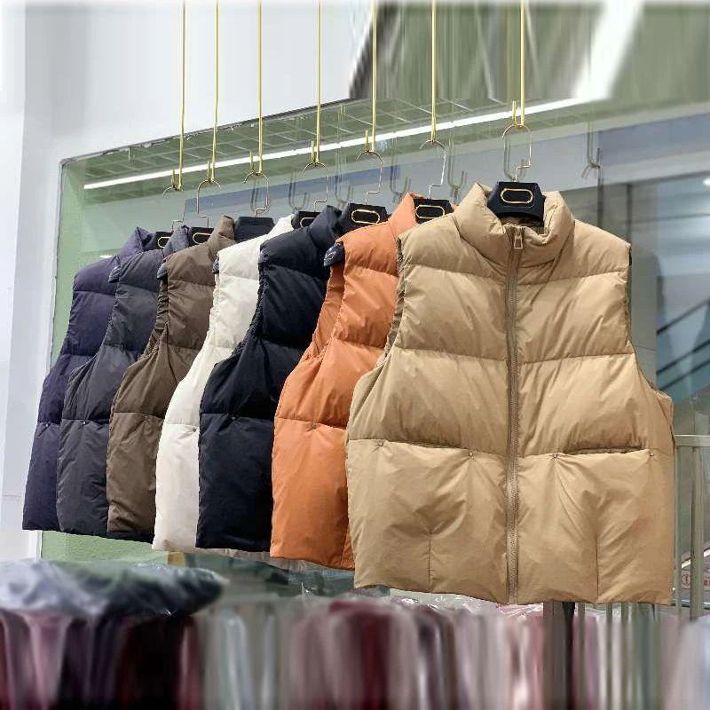 

2021 Autumn Duck Down Vest Women Ultra Light Oversize Waistcoat Winter Casual Short Pocket Jacket Slim Parkas