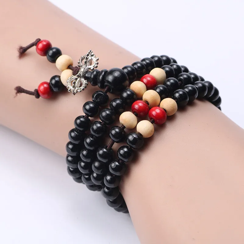 Аксессуары 108 бусины 6 мм сандаловое дерево буддистские ювелирные изделия Будда