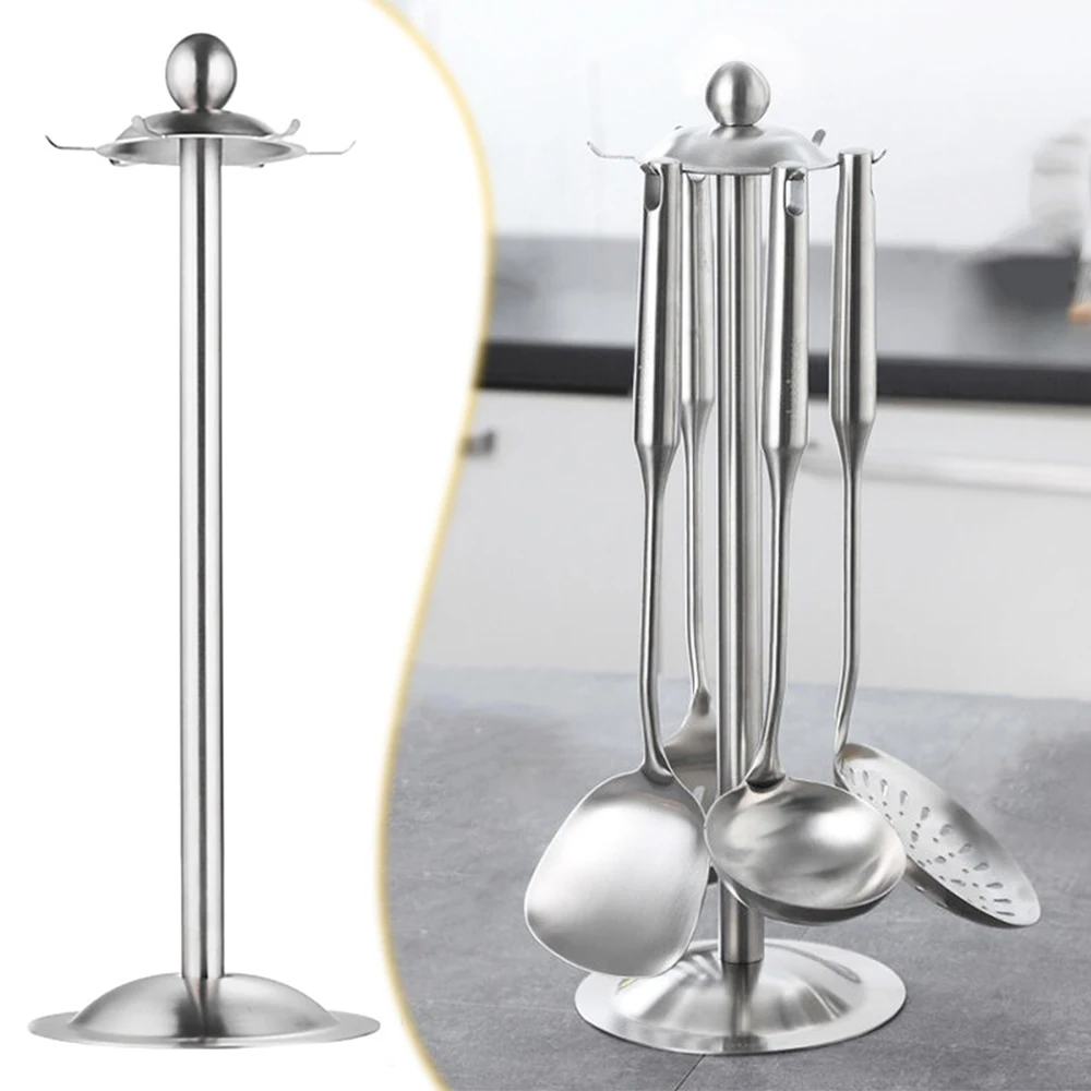 

Stainless Steel Cooking Utensil Organizer Rack Kitchenware Spatula Scoop Spoon Stand Storage Rack Home Kitchen Accessories