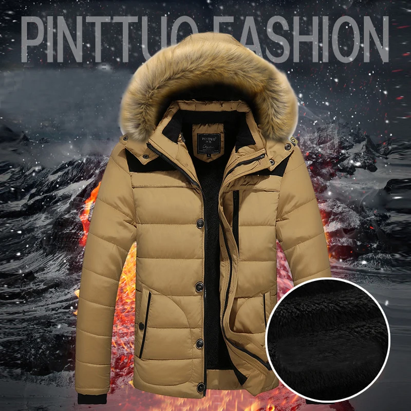 Winter Coat Mens New Casual Thick Warm Waterproof Parkas Fur Hooded Jackets Mens Fall Outerwear Coats Outfit Outwear Men Jacket