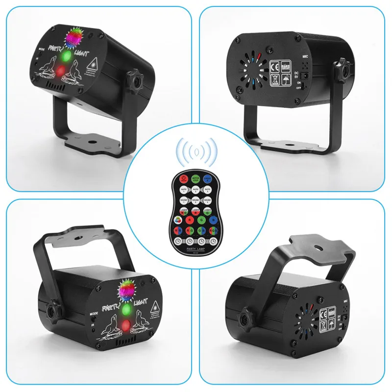 60 узоров сценический свет RGB Голосовое управление Музыка Led дискотека Рождество