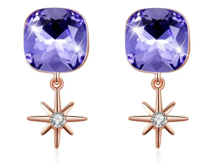 UXN05 серьги с кристаллами Европейская и американская мода Стерлинговое Серебро 925