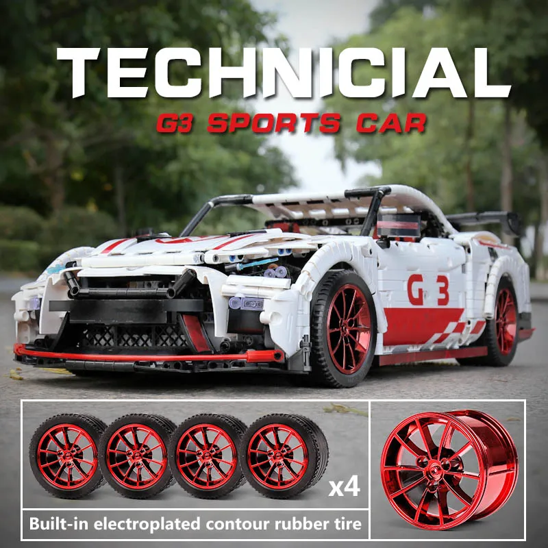3408 шт MOC творческая серия Moc Technic GTR GT3 скоростной гоночный спортивный автомобиль